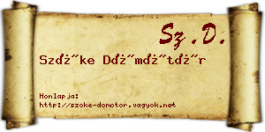 Szőke Dömötör névjegykártya