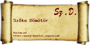 Szőke Dömötör névjegykártya