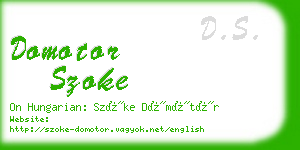 domotor szoke business card